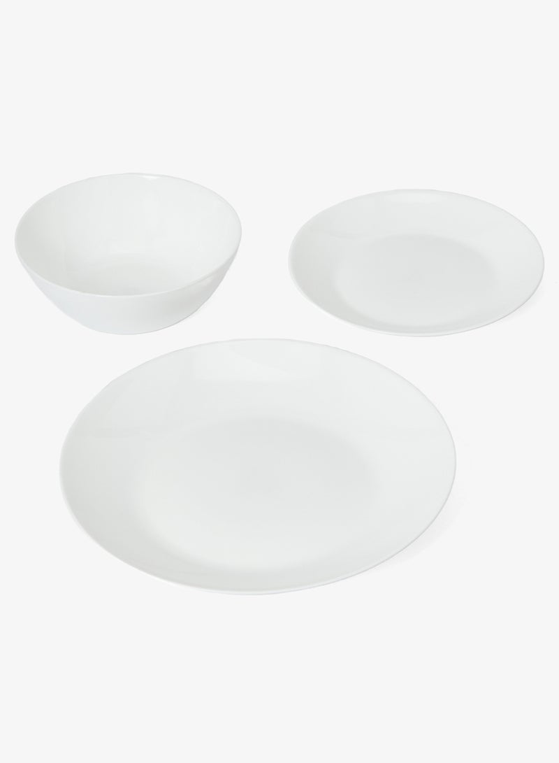 ايست من نون طقم أطباق عشاء مكون من 12 قطعة، 4 أطباق، أطباق عشاء بيضاء من زجاج الأوبال خفيف الوزن، آمنة للغسالة والميكروويف - Image 3